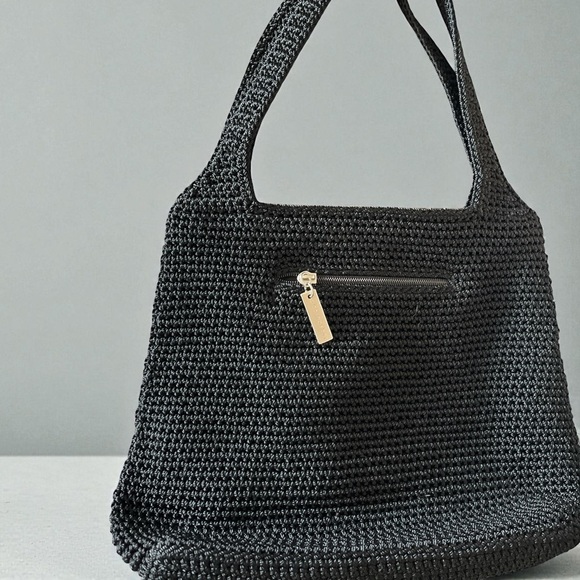 Beautiful THE SAK Black Handwoven Bag 12” X 9 - Picture 5 of 5